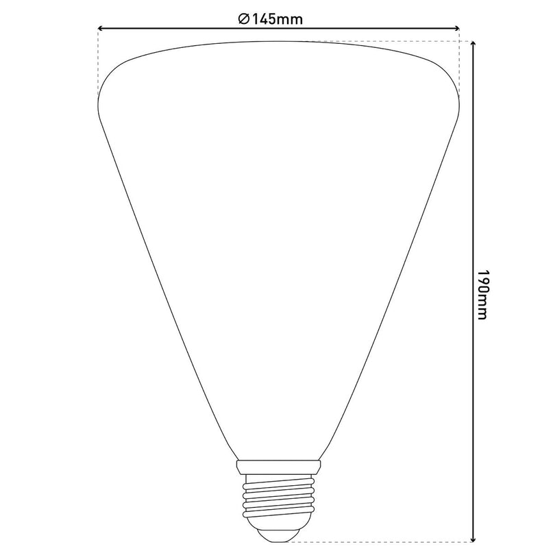 LED -lamp "Dilly" E27 versie 4 watt, metaal en glas in grijs