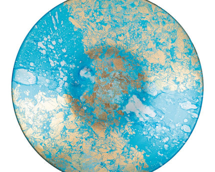Blauw en gouden decoratieve snit 39.5x39.5x6.5 cm