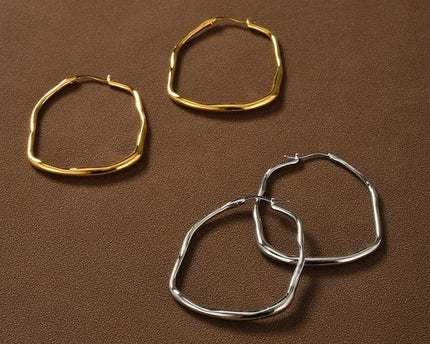 Japanse stijl minimalistische artistieke hoepel oorbellen