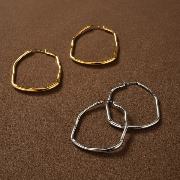 Japanse stijl minimalistische artistieke hoepel oorbellen