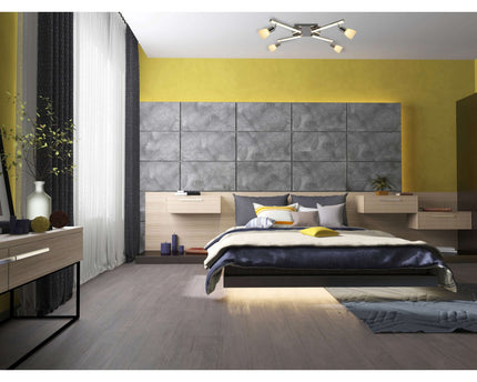 LED -plafondlicht "Ibiza" 68 cm lang, gemaakt van chroom -gekleurd metaal, glas en plastic