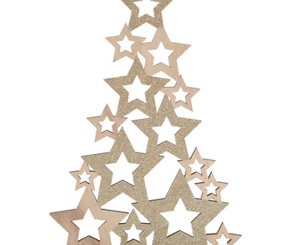 Kerstboom houten decoratie H. 59cm