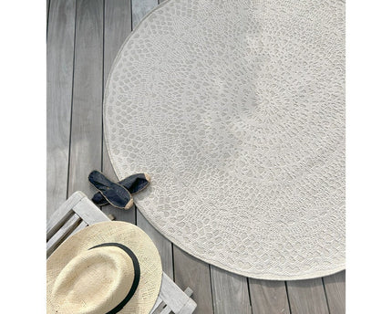 GEHAAKT rond decoratief vloerkleed