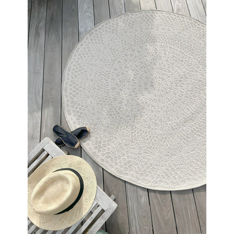 GEHAAKT rond decoratief vloerkleed