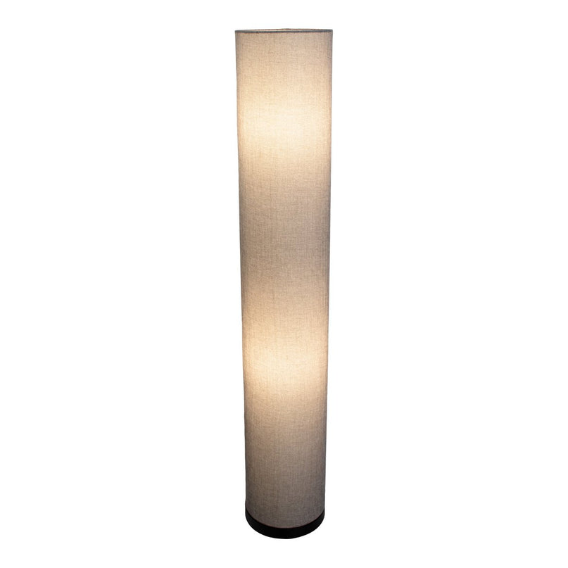 Staande lamp "Beate" Gray gemaakt van metaal en een tekstblazer in grijs, E27 -aansluiting, vloerlamp voor eetkamer, woonkamer, gang of kantoor, ca.