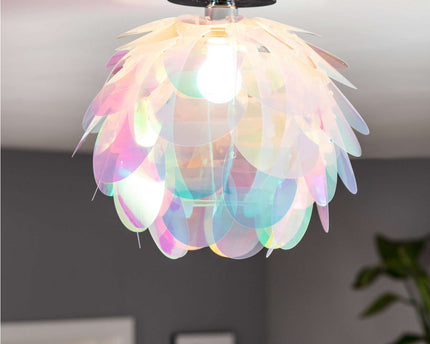 Plafondlamp "fora" gemaakt van metaal en iriserend plastic, E27 -aansluiting, verlichting voor woonkamer, eetkamer en kantoor, Ø40 cm