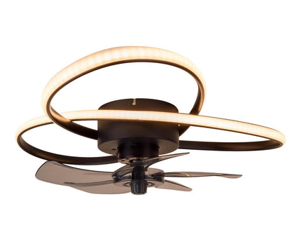 Modern LED -plafondlicht "Riccio" inclusief ventilator, nachtlichtfunctie, dim- en lichttemperatuurinstelling is uitgerust met stevig geïnstalleerde LED's en heeft een geschatte Øvon 58 cm.
