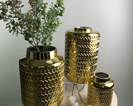 Gouden vaas 16 x 25 cm