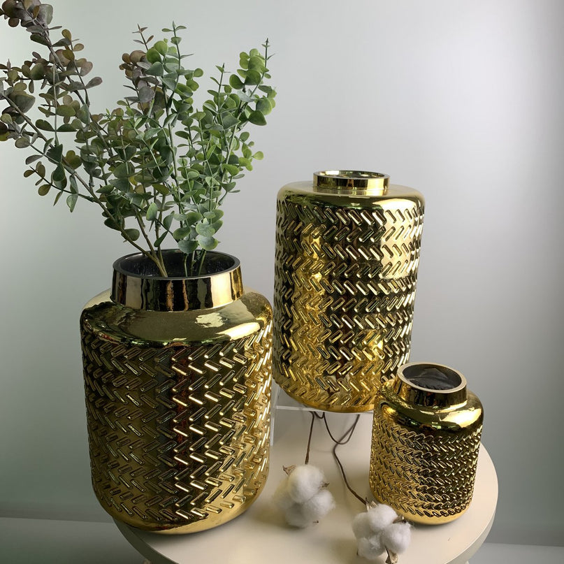 Gouden vaas 16 x 25 cm