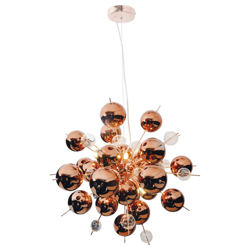 Hanger lamp "explosie" van metaal en glas, G9 -versies, hangende lamp voor eetkamer, woonkamer, gang of kantoor, Øca. 65 cm