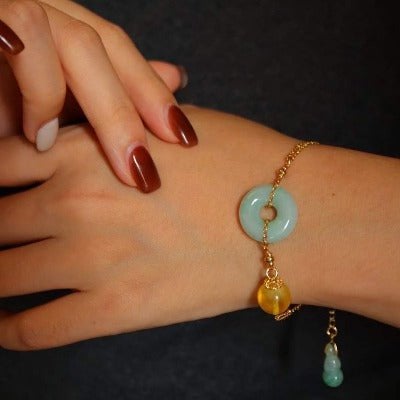 Jade en Amber Goodluck armband