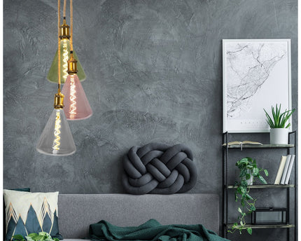 LED -lamp "Dilly" E27 versie 4 watt, metaal en glas in grijs