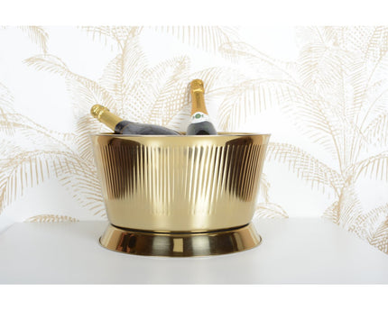 Gouden dranken emmer met geribbeld patroon