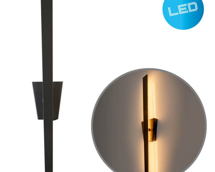 LED -wandlamp "Trevor" zwart, wandlampmetaal en plastic in het zwart, met stevig ingebouwde LED's, wandverlichting binnen 62 x 10 x 4,5 cm