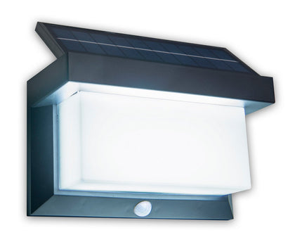 LED Solar Buitenwandlamp met bewegingsdetector, voor buiten, wandlamp - Plastic in zwart, met geïntegreerde LED