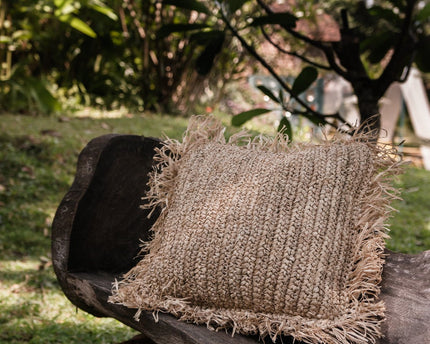 Sierkussen met vulling | Decoratief Kussen | Sofa Kussen GANDI gemaakt van Raffia