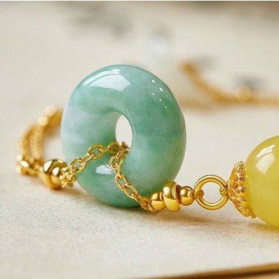 Jade en Amber Goodluck armband