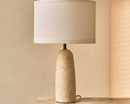 Charlotte Marmeren Lamp met Katoenen Kap – Elegante verlichting voor uw huis