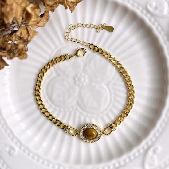 Kettingarmband met tijgeroogsteen