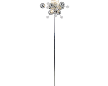Staande lamp "explosie" in chroom, vloerlamp gemaakt van metaal en glas, chroom, G9, vloerlamp 169 cm hoog