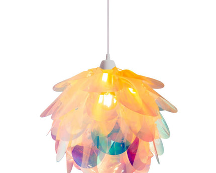 Hanger lamp "fora" gemaakt van metaal en iriserend plastic, e27 socket, verlichting voor woonkamer, eetkamer en kantoor, Ø40 cm
