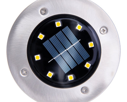 6-set LED LED-zonnebodem-zo-spit "Kian", voor buiten, spiesjes gemaakt van metaal en plastic in staal blanco, met geïntegreerde LED