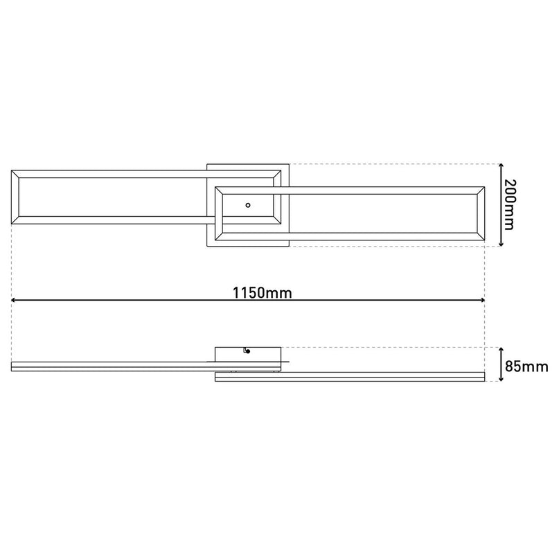 LED CCT-plafondlamp + RGB-backlight "Bantry" met veel functies, 115 cm lang, inclusief afstandsbediening