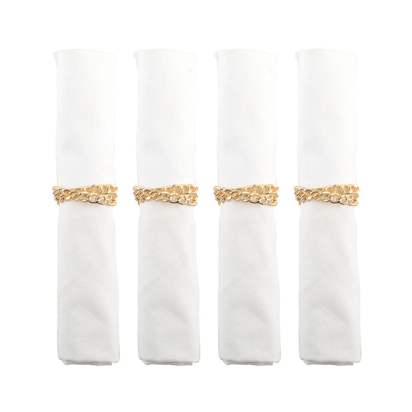 Set van 4 rondes van gouden ketens handdoeken