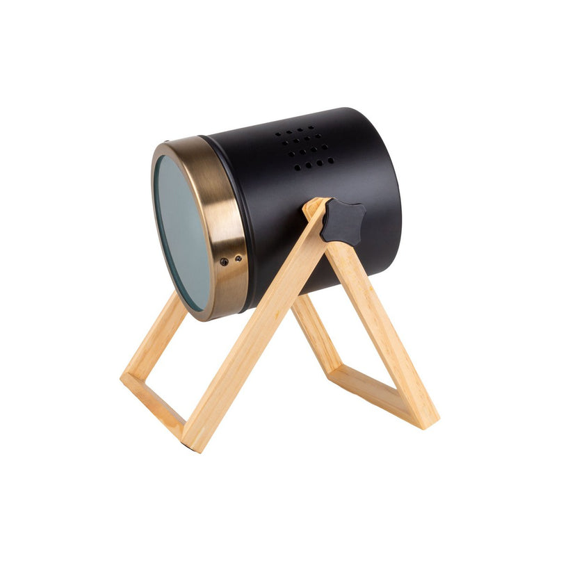 Tafellamp "Tim" gemaakt van zwart metaal en verzadigd plastic, met E27 -aansluiting, tafellamp voor binnen, 28 cm hoog