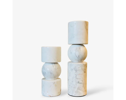 KANDELAAR | MARBLE | WHITE M H29.5cm*W8cm D 8cm Reversible for flower arrangement