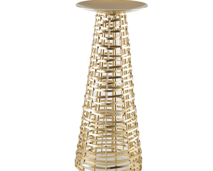 Goudmetalen kandelaar Hoogte 27 cm