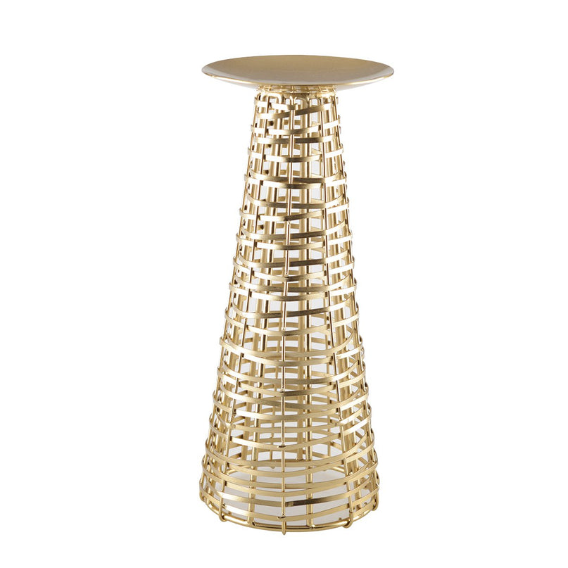 Goudmetalen kandelaar Hoogte 27 cm