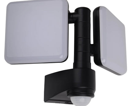 LED externe wandlamp "Jaro" met 360 ° bewegingsdetector, gemaakt van plastic in antraciet, met geïntegreerde LED