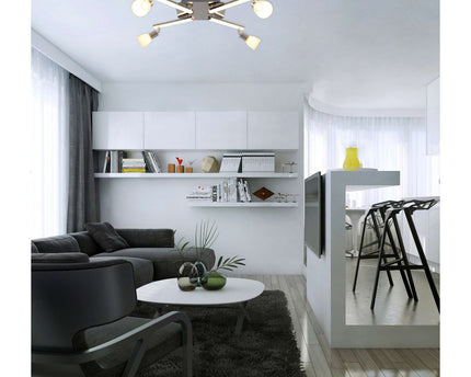 LED -plafondlicht "Ibiza" 68 cm lang, gemaakt van chroom -gekleurd metaal, glas en plastic
