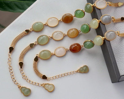 Regenboog kleur Jade kralen armband