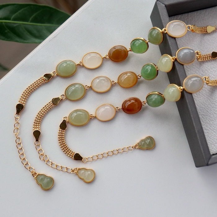 Regenboog kleur Jade kralen armband