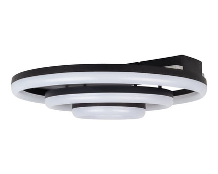 LED CCT-plafondlicht "Circulo" gemaakt van zwart metaal en zandkleurig plastic Ø 60 cm