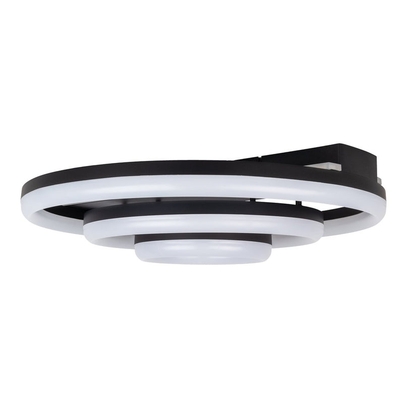 LED CCT-plafondlicht "Circulo" gemaakt van zwart metaal en zandkleurig plastic Ø 60 cm