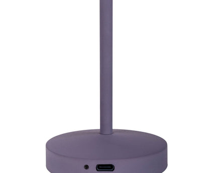 2-ex-ingestelde LED-batterijtafel Licht "Gomba" voor buiten en binnen, gemaakt van metaal en plastic in bramen, 18,5 cm hoog