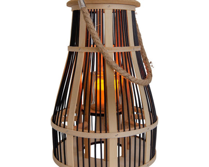 Decollicht "Korbinian" inclusief Solar Led Candle for Garden and Balcony, van Rattan in Nature, Solar Lamp Hoogte 35 cm