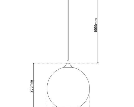Hanglamp "vaso", kogellampglas, hangende lamp, metaal en rookglas in antraciet, E27 -aansluiting, voor eetkamer, woonkamer, gang of kantoor, met een Øvon 25 cm