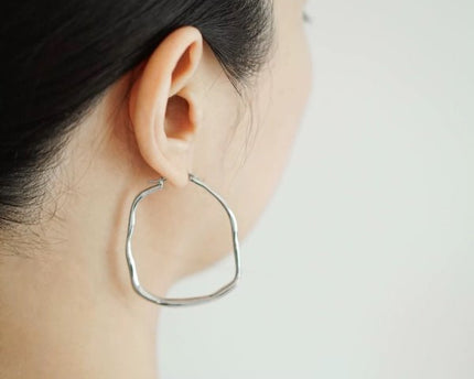 Japanse stijl minimalistische artistieke hoepel oorbellen