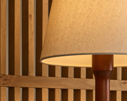 Nova Kastanjebruine Lamp met Houten Voet | Stijlvolle woonkamer- en slaapkamerverlichting