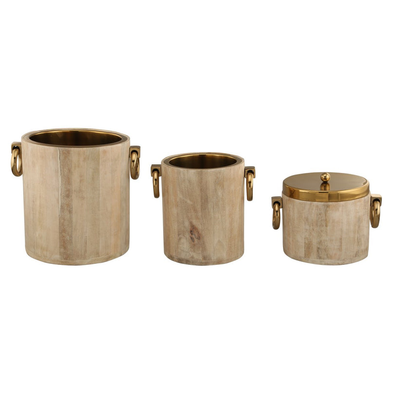 Champagne -emmer in wit goud metaalgoud 25x30x28cm