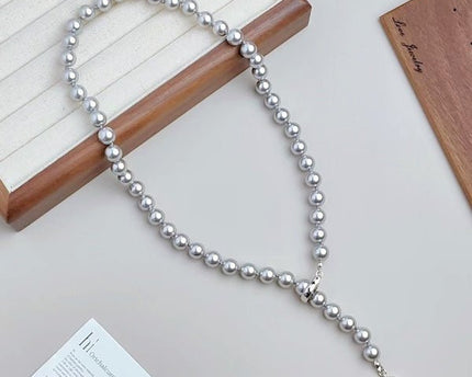 Tijdloze grijze parel kralen ketting