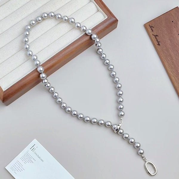 Tijdloze grijze parel kralen ketting