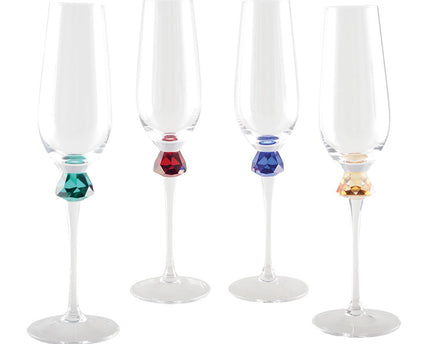 Flutes met 4 -gekleurde diamantvoet - veel van 4