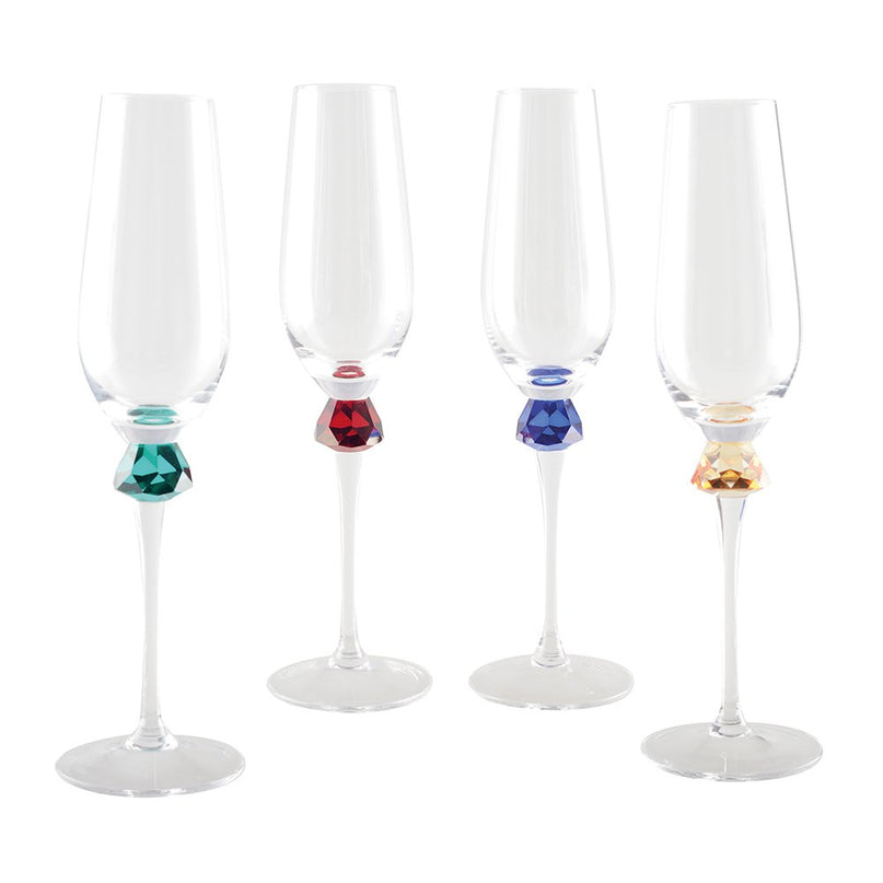 Flutes met 4 -gekleurde diamantvoet - veel van 4