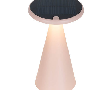 Zonne -batterijlamp "Palu" voor buiten en binnen, gemaakt van plastic in roze, 20 cm hoog
