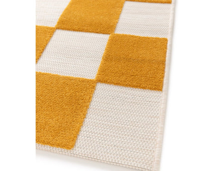 Bicolor buitenkant binnen tapijt met kleine tegels gesneden effect